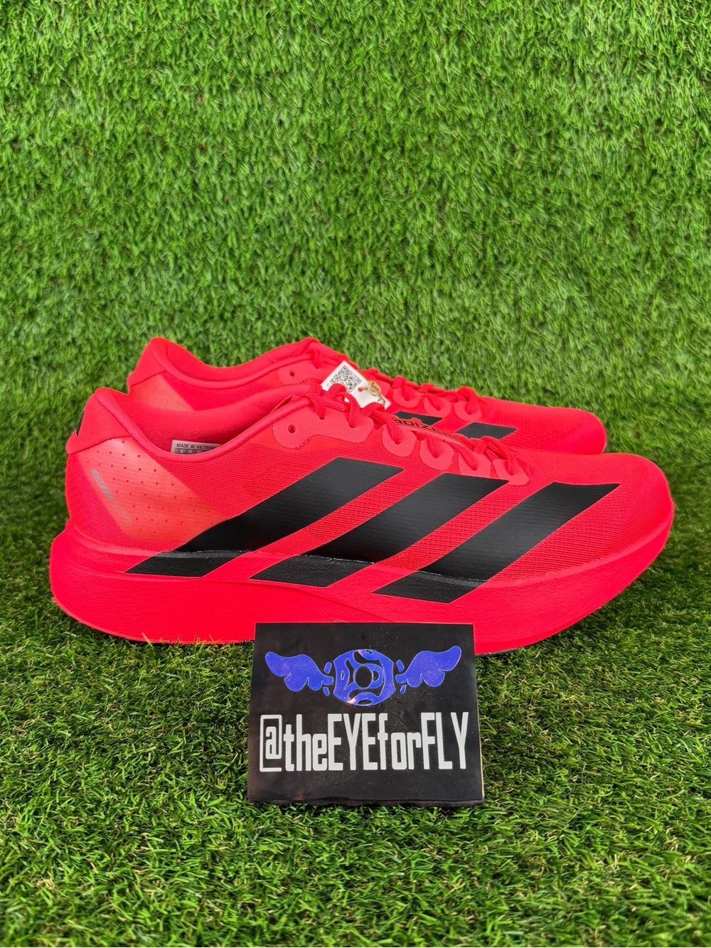 NEW adidas Adizero EVO SL Lucid Red Core Black Marathon Running JS4492 Men’s 12